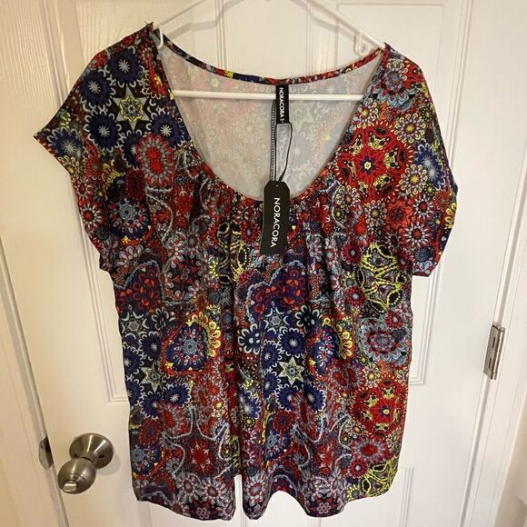 Two 2 NORACORA blouses small shirt sleeve - Picture 2 of 9